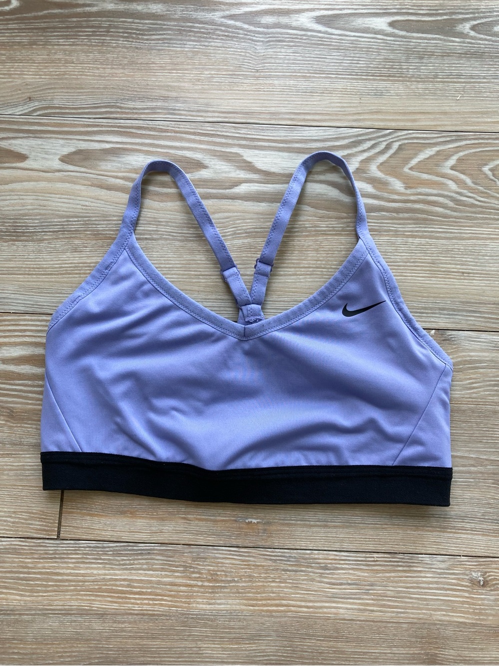 Nike Lavender Strappy Sports Bra with Black Underband